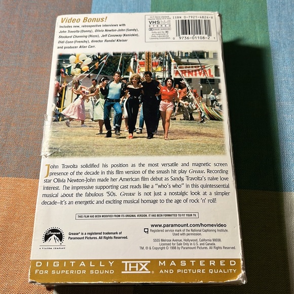 Grease vhs with script - Picture 5 of 5